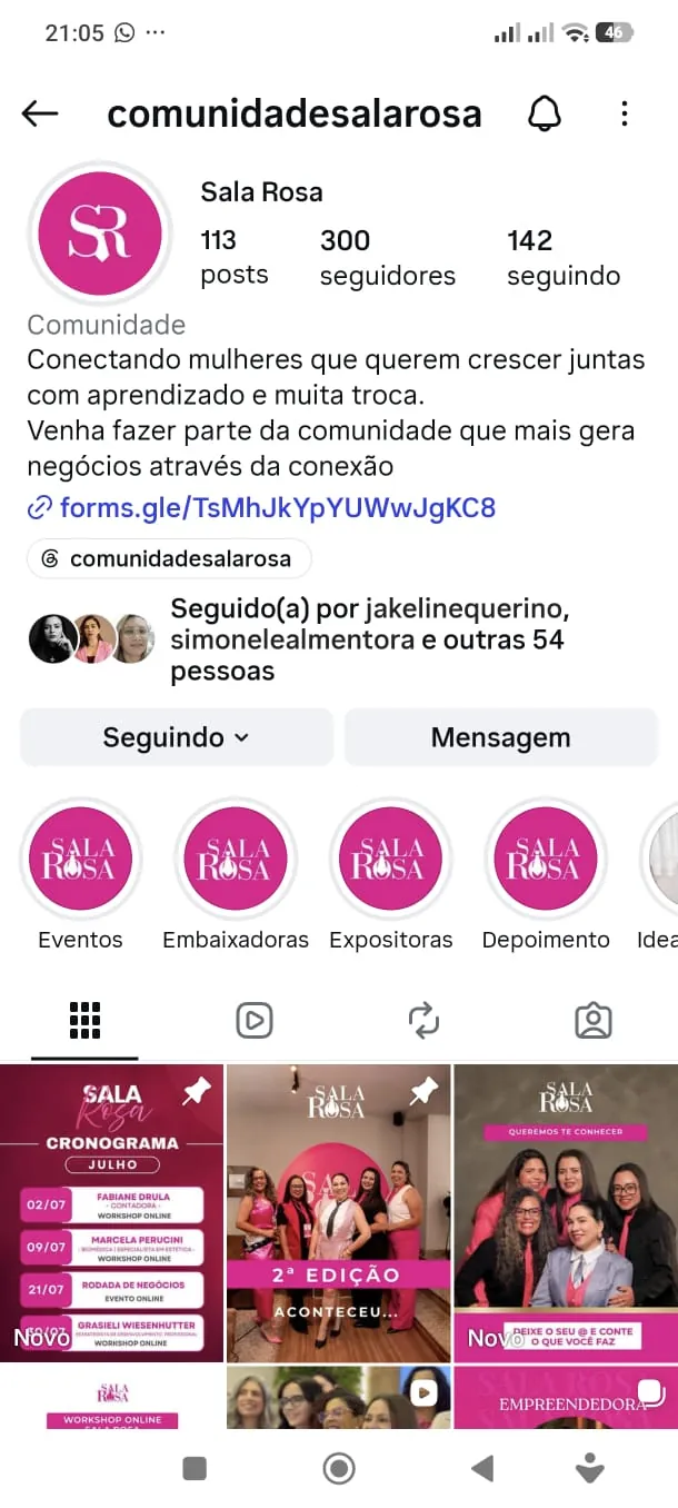 Instagram @comunidadesalarosa